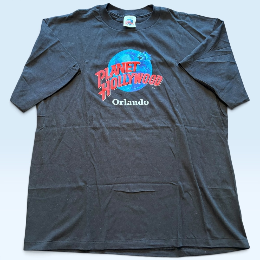 Vintage Planet Hollywood Orlando Shirt Mens 2XL Black Tee T-Shirt Made USA